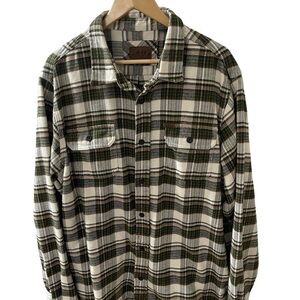 Orvis Heavy Brushed Flannel Button Shirt with Hand  Pockets size XL Grandpa Core